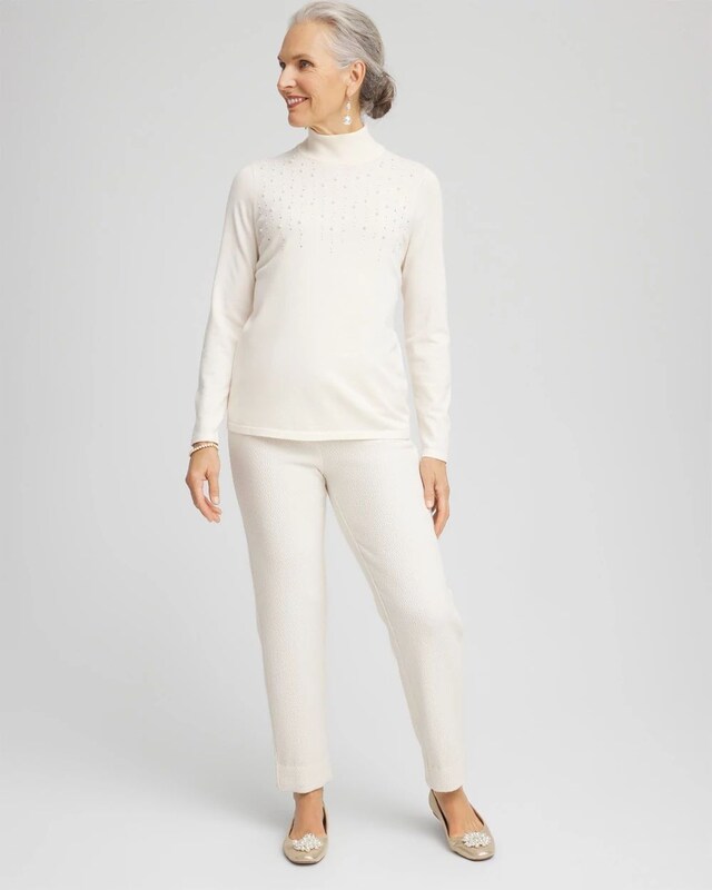 Matelasse Slim Tapered Ankle Pants - image 2